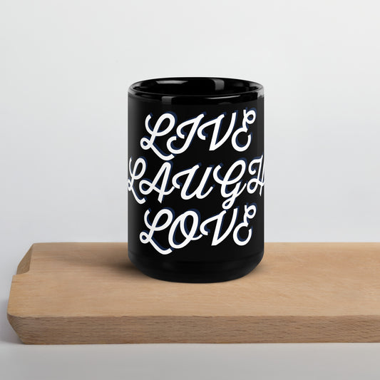 Live,Laugh,Love Black Glossy Mug